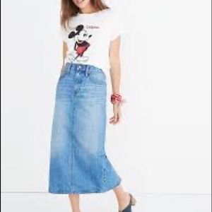 Madewell denim midi skirt size 27